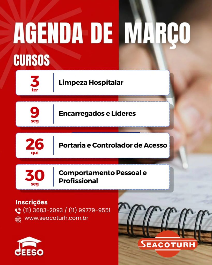 Confira a agenda de cursos gratuitos – Março/2026 | CEESO